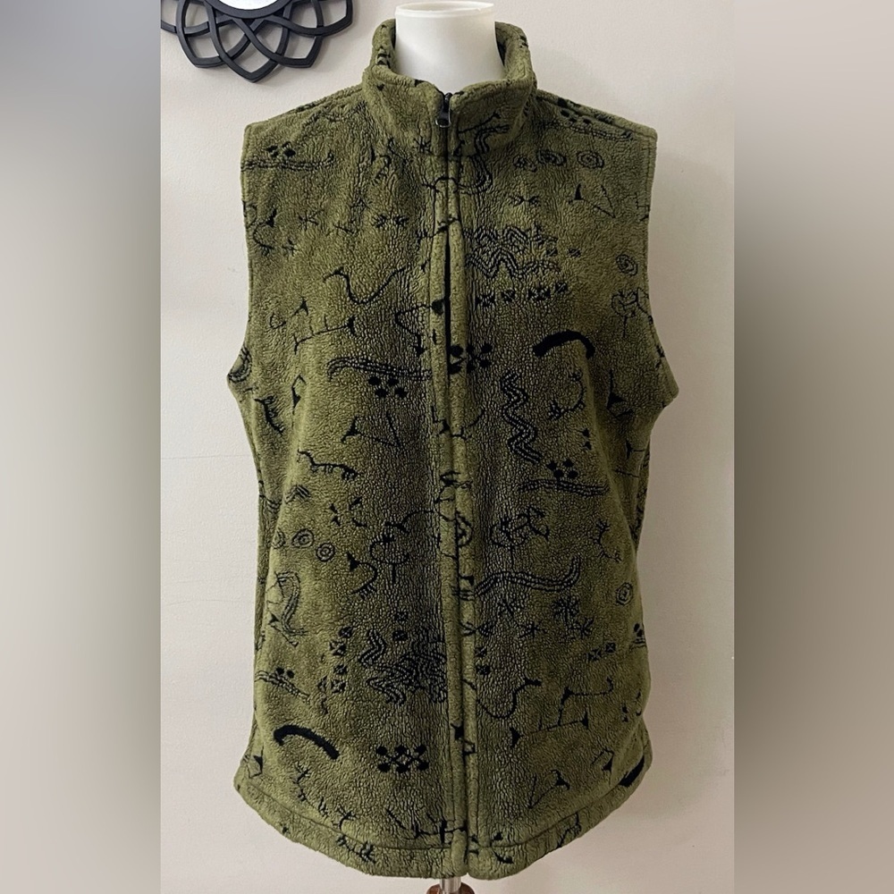 Woolrich Patterned Sherpa Fleece Textured Vest Womens Outdoor Casual